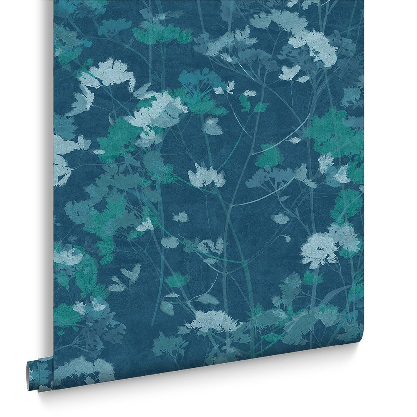 Flower Press Wallpaper - Denim - Graham & Brown - 124106 - Premier Wallcovering