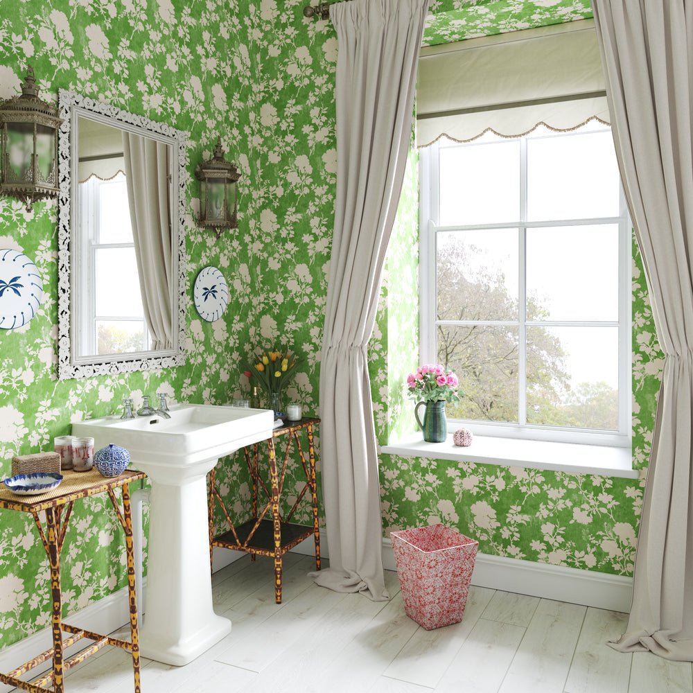 Flowerberry Wallpaper - Green - Penny Morrison - FLOWERBERRY-GREEN - Premier Wallcovering