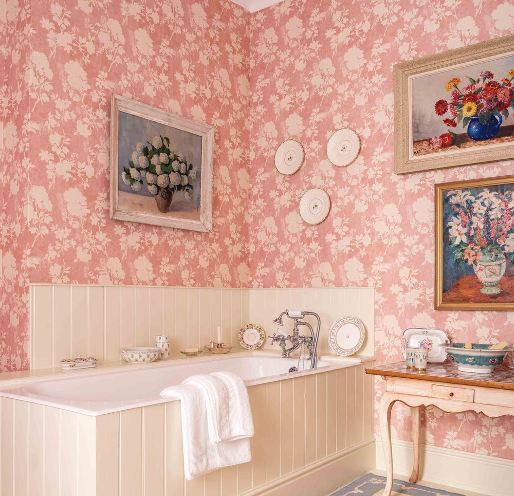 Flowerberry Wallpaper - Pink - Penny Morrison - FLOWERBERRY-PINK - Premier Wallcovering