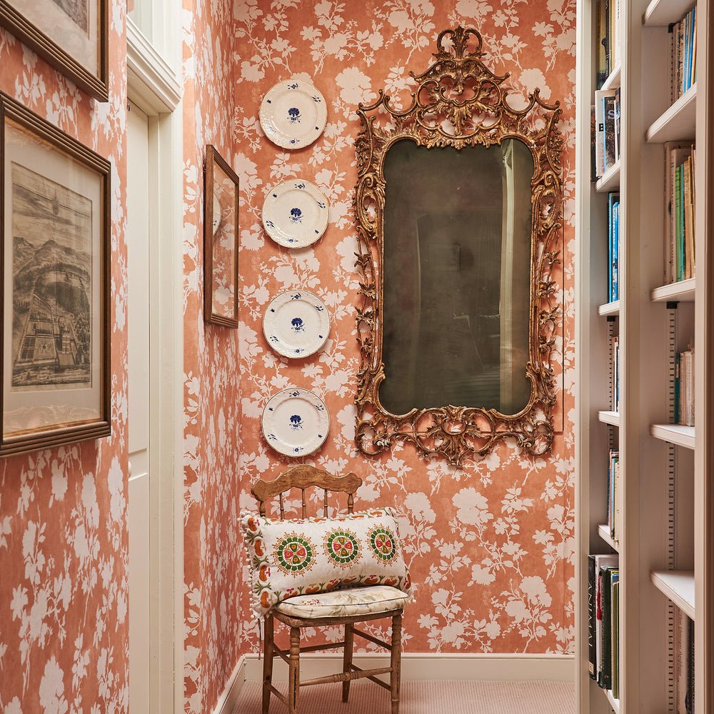 Flowerberry Wallpaper - Orange - Penny Morrison - FLOWERBERRY-ORANGE - Premier Wallcovering