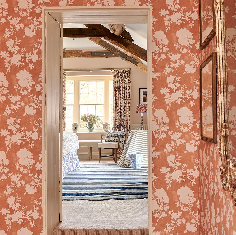 Flowerberry Wallpaper - Orange - Penny Morrison - FLOWERBERRY-ORANGE - Premier Wallcovering