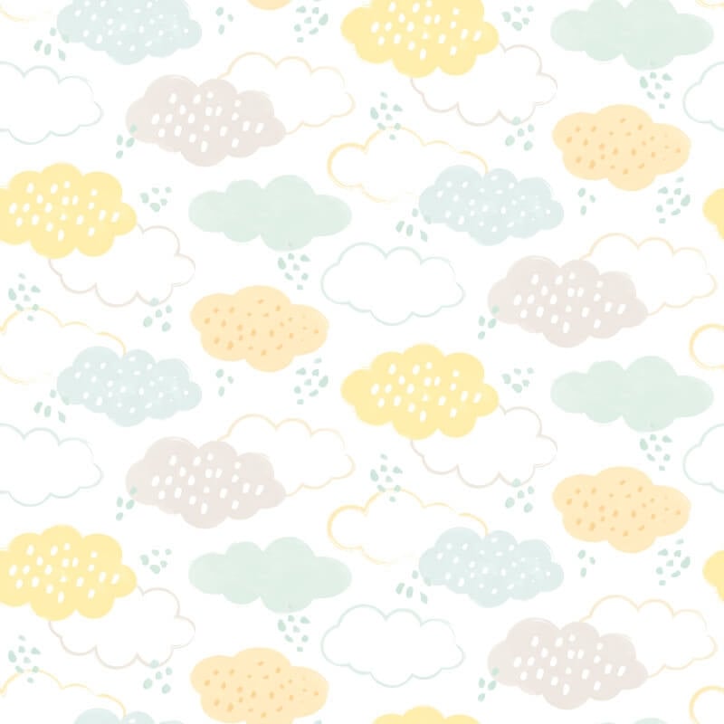 Fluffy Clouds Wallpaper - Lemon Fizz - Hoopla Walls - HWA1281W - Premier Wallcovering