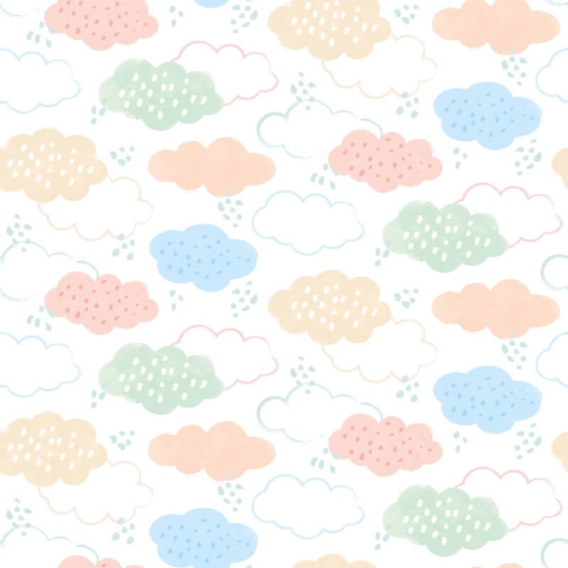 Fluffy Clouds Wallpaper - Pastel Riot - Hoopla Walls - HWA1282W - Premier Wallcovering