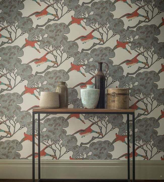 Flying Ducks Wallpaper - Charcoal - Mulberry Home - FG090/A101 - Premier Wallcovering