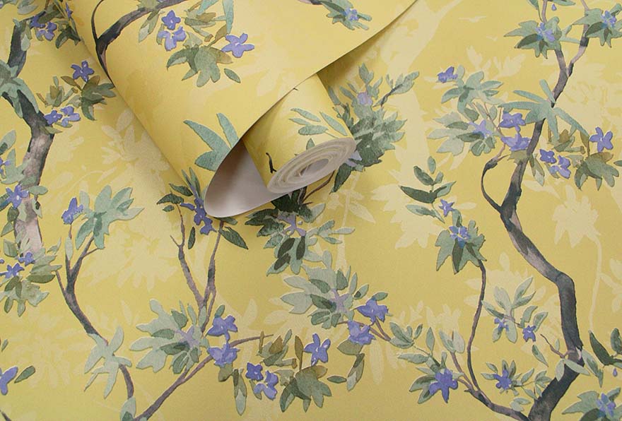 Folia Wallpaper - Ochre - Holden Décor - 36222 - Premier Wallcovering