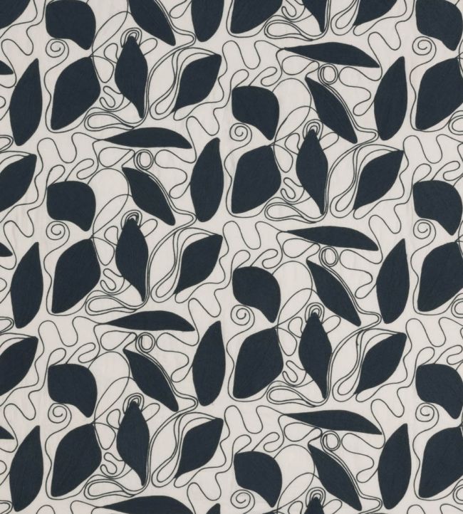 Foliage Fabric - Navy - Christopher Farr Cloth - CFF233 - 03 - Premier Wallcovering