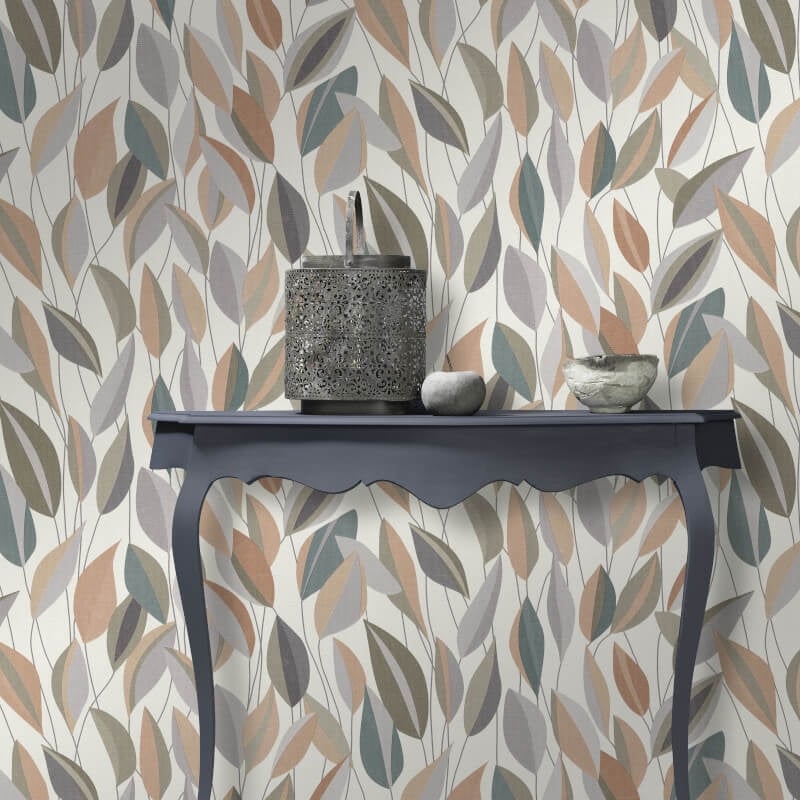 Foliage Leaf Wallpaper - Beige/Green Multi - Erismann - 10431 - 07 - Premier Wallcovering