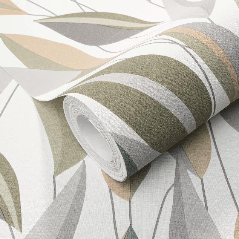 Foliage Leaf Wallpaper - Beige/Green Multi - Erismann - 10431 - 07 - Premier Wallcovering