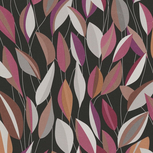 Foliage Leaf Wallpaper - Violet/Multi - Erismann - 10431 - 06 - Premier Wallcovering