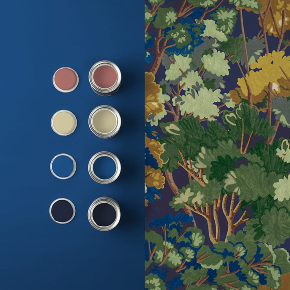 Folklore Tree Wallpaper - Midnight - Graham & Brown - 121451 - Premier Wallcovering