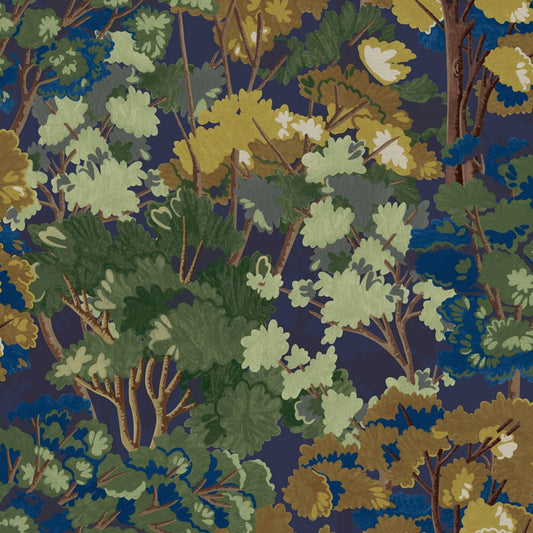 Folklore Tree Wallpaper - Midnight - Graham & Brown - 121451 - Premier Wallcovering