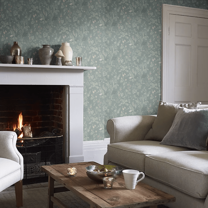 Folklore Wallpaper - Twilight Green - Boråstapeter - 3265 - Premier Wallcovering