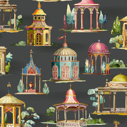 Follies Wallpaper - Ebony - Mulberry Home - FG093/A2 - Premier Wallcovering