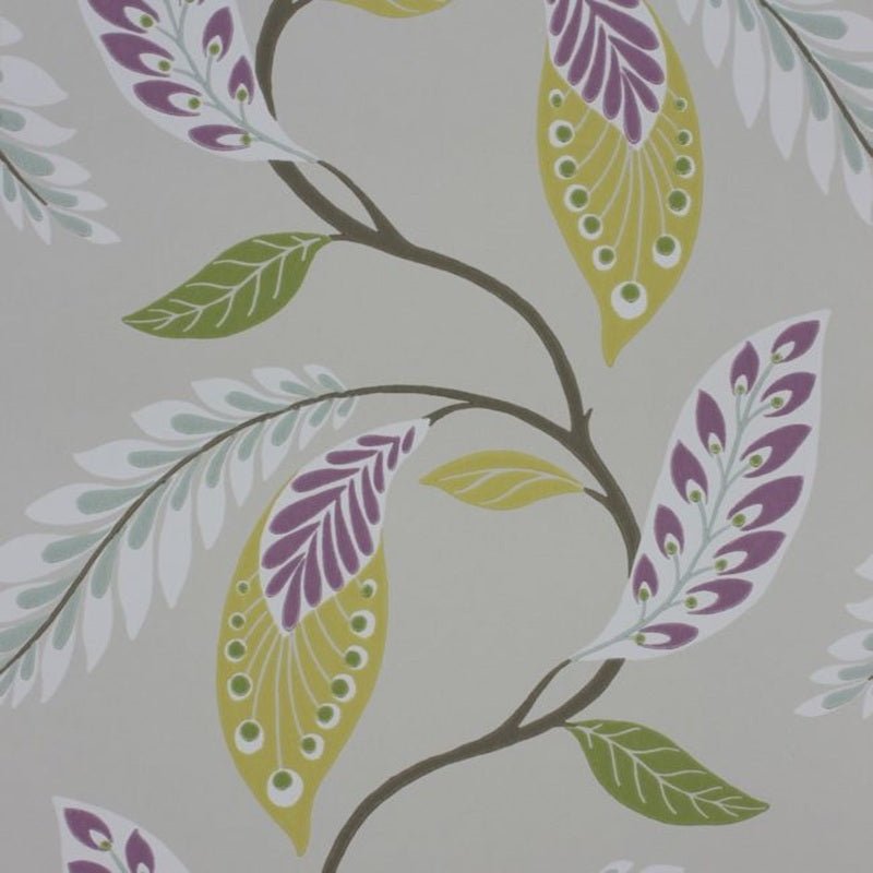 Fontibre Wallpaper - Amethyst/Green/Yellow - Nina Campbell - NCW4207-05 - Premier Wallcovering