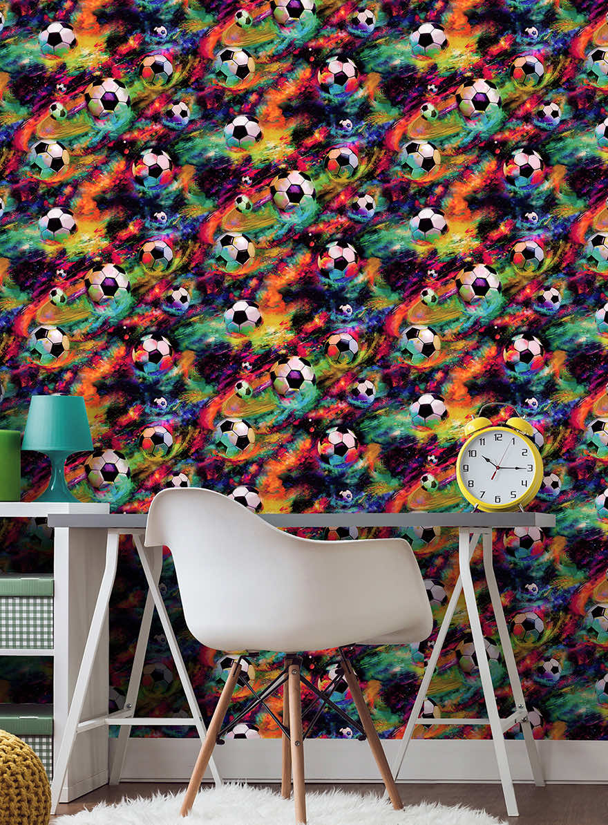 Football Galaxy Wallpaper - Multi - Holden Décor - 13780 - Premier Wallcovering