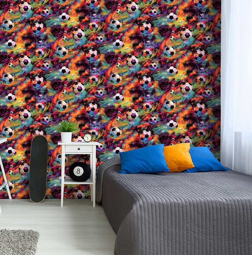 Football Galaxy Wallpaper - Multi - Holden Décor - 13780 - Premier Wallcovering