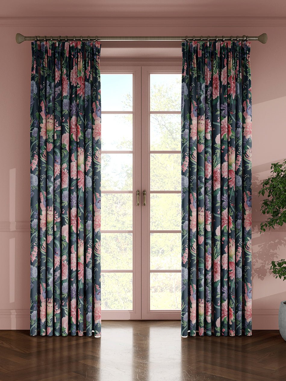 Forbidden Bloom Recycled Velvet Fabric - Deep Blue - Divine Savages - DVS031-FBL-DBL-VEL - Premier Wallcovering