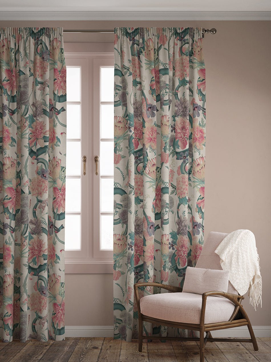 Forbidden Bloom Recycled Velvet Fabric - Bone White - Divine Savages - DVS106-FBL-BWH-VEL - Premier Wallcovering