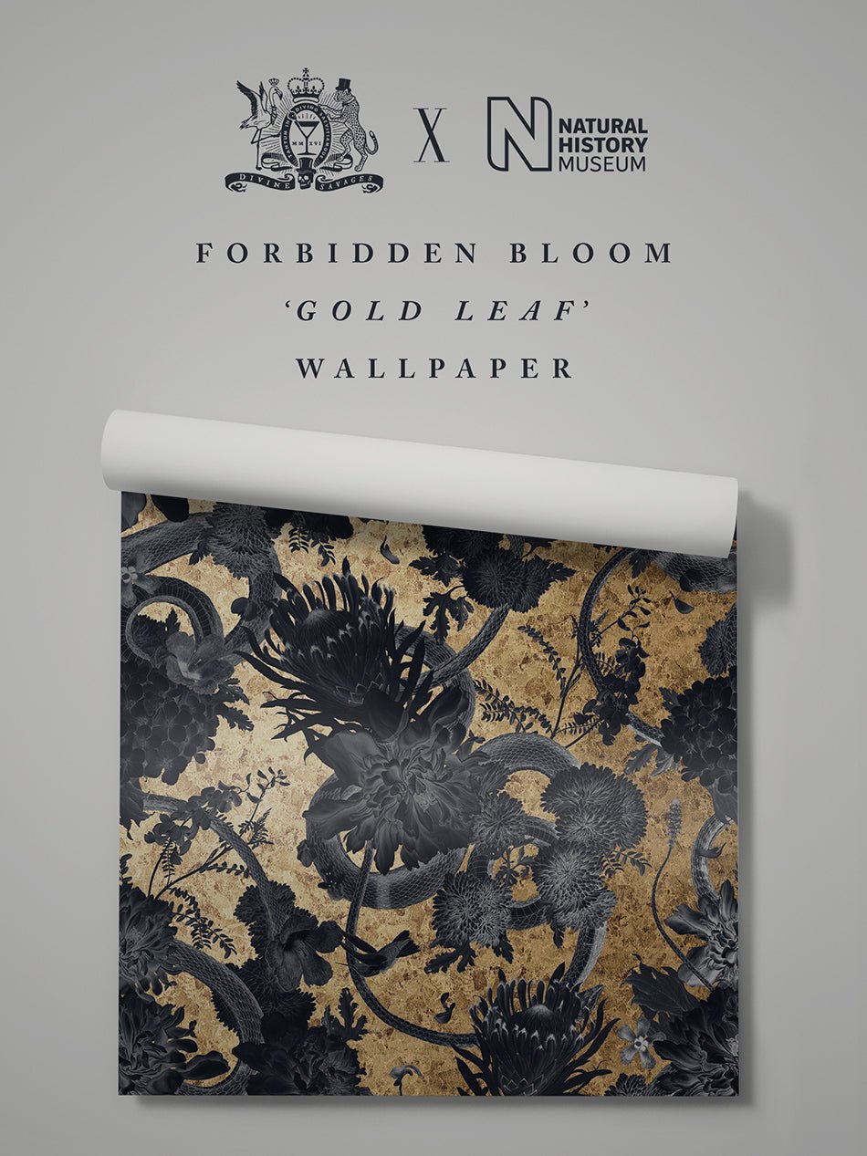 Forbidden Bloom Wallpaper - Gold Leaf  - Divine Savages - DVS144-FBL-GLDL-WR - Premier Wallcovering