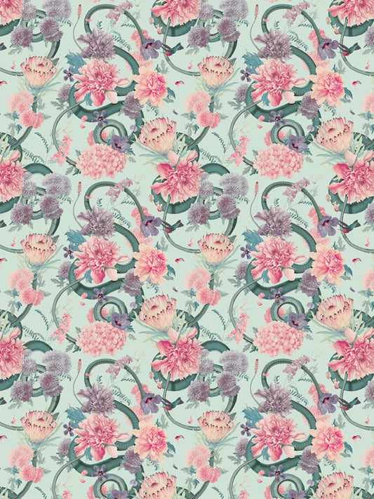 Forbidden Bloom Wallpaper - Peppermint - Divine Savages - DVS033-FBL-PEP-WR - Premier Wallcovering