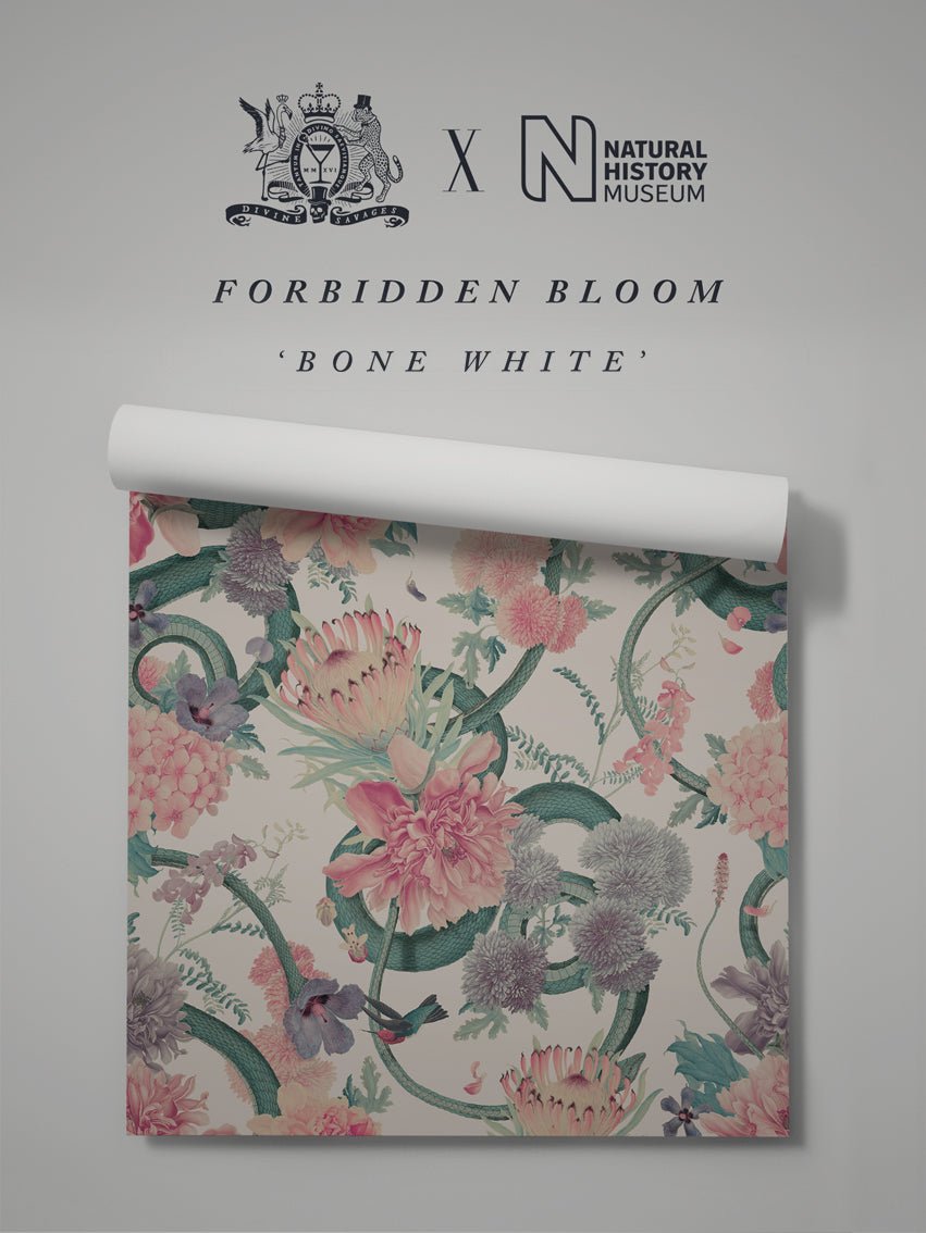 Forbidden Bloom Wallpaper - Bone White - Divine Savages - DVS106-FBL-BWH-WR - Premier Wallcovering
