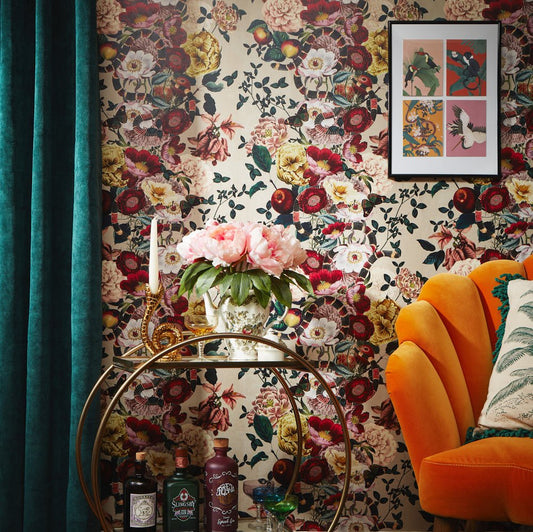 Forbidden Fruit Wallpaper - Biscuit Beige - Lust Home - LH900354 - Premier Wallcovering