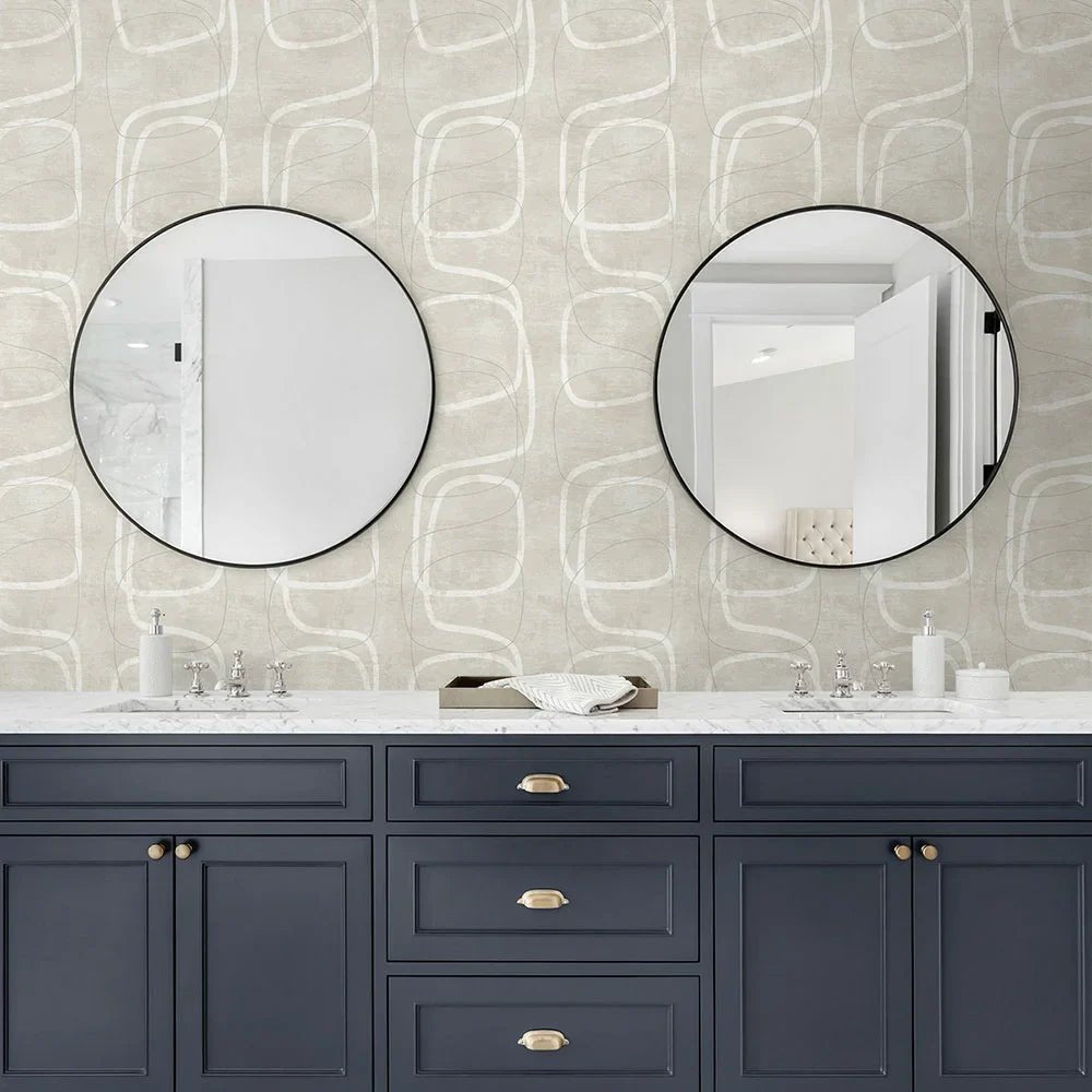 Forcella Geo Wallpaper - Neutral - NextWall - NW57605 - Premier Wallcovering