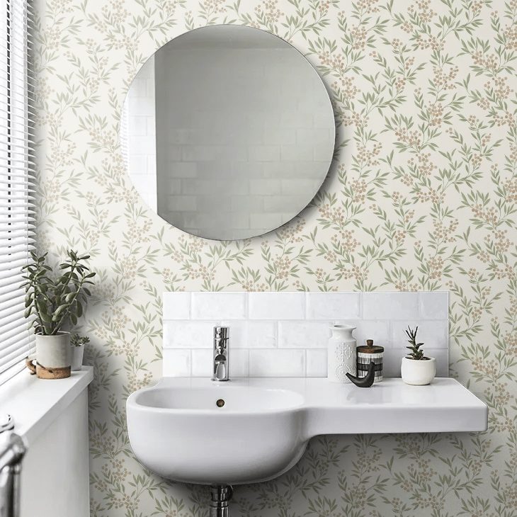 Forest Berries Wallpaper - Green - Boråstapeter - 4714 - Premier Wallcovering