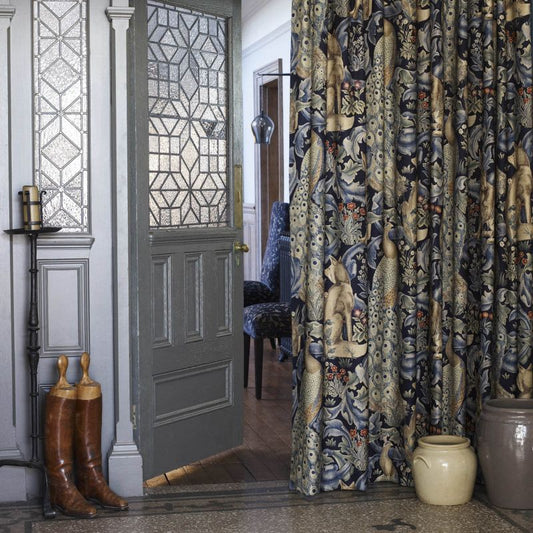 Forest Fabric - Indigo - Morris & Co - 222534 - Premier Wallcovering