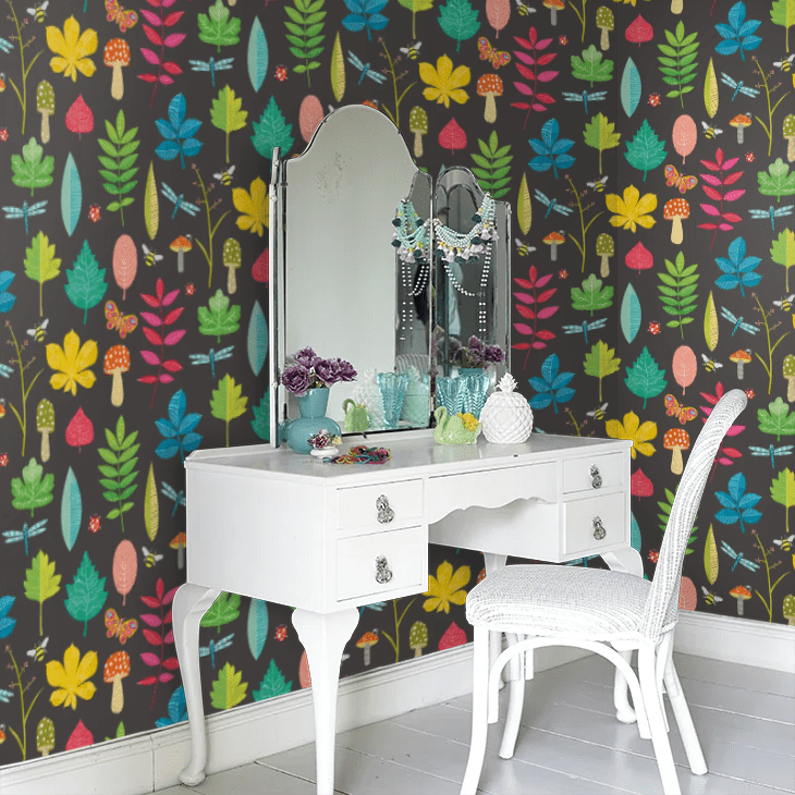 Forest Floor Wallpaper - Liquorice - Ohpopsi - WGU50102W - Premier Wallcovering
