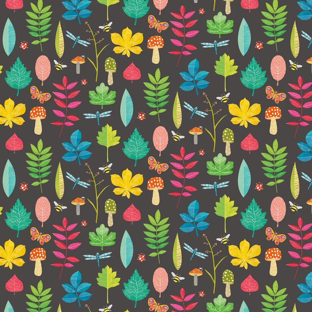 Forest Floor Wallpaper - Liquorice - Ohpopsi - WGU50102W - Premier Wallcovering