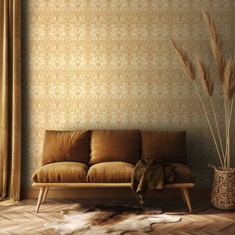Forest Rabbit Wallpaper - Yellow Ochre - Hoopla Walls - HWA1138W - Premier Wallcovering