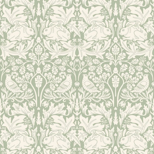 Forest Rabbit Wallpaper - Sage Green - Hoopla Walls - HWA1141W - Premier Wallcovering