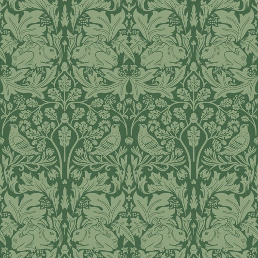 Forest Rabbit Wallpaper - Forest Green - Hoopla Walls - HWA1142W - Premier Wallcovering