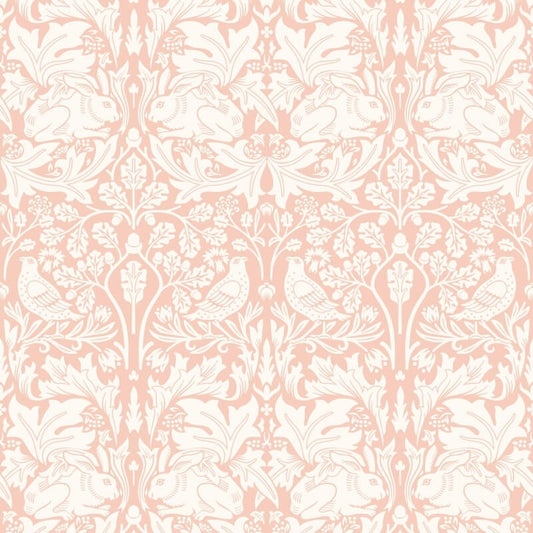 Forest Rabbit Wallpaper - Soft Pink - Hoopla Walls - HWA1136W - Premier Wallcovering