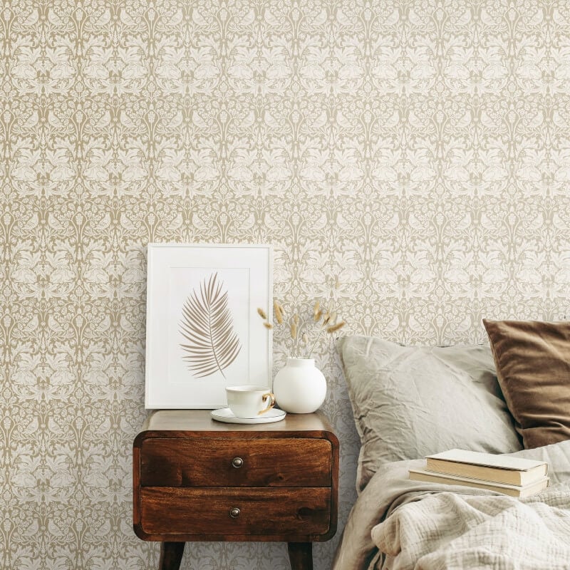 Forest Rabbit Wallpaper - Natural - Hoopla Walls - HWA1137W - Premier Wallcovering