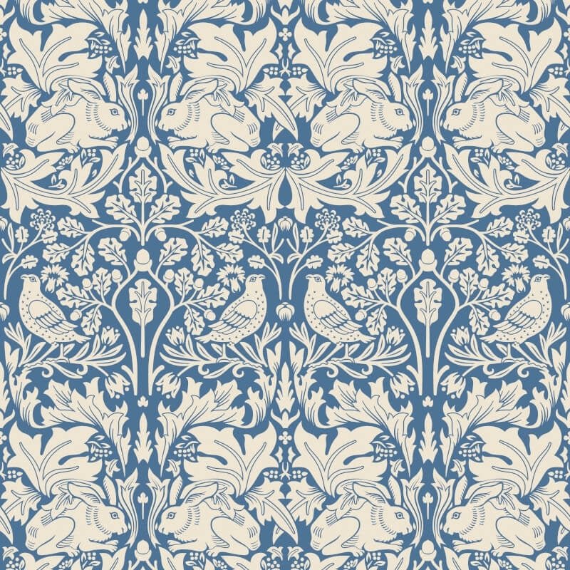 Forest Rabbit Wallpaper - Navy Blue - Hoopla Walls - HWA1144W - Premier Wallcovering