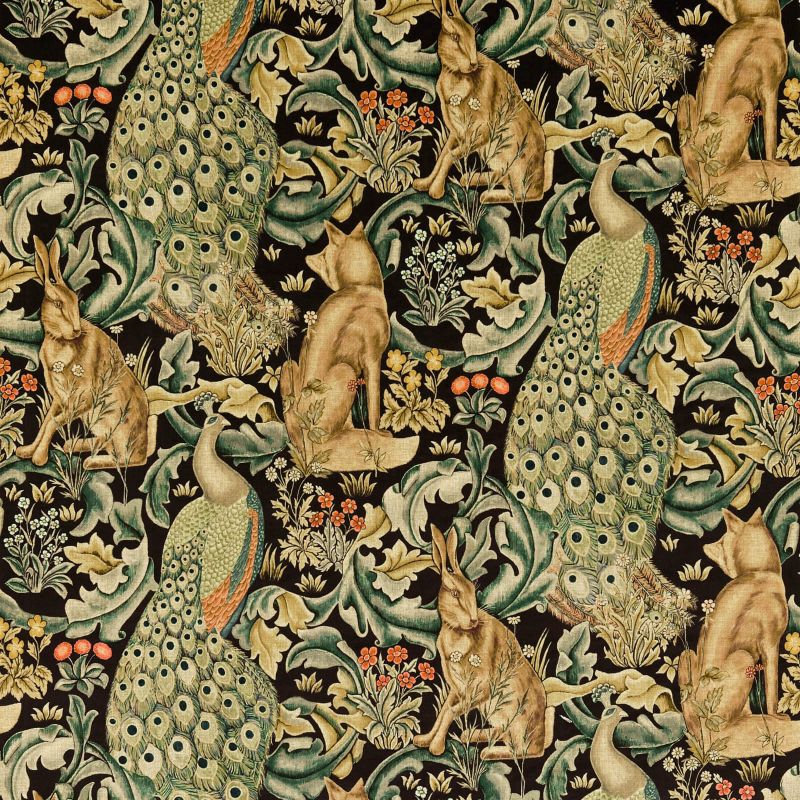 Forest Velvet Fabric - Charcoal - Morris & Co - 222535 - Premier Wallcovering