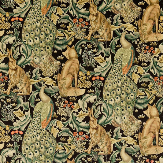 Forest Velvet Fabric - Charcoal - Morris & Co - 222535 - Premier Wallcovering