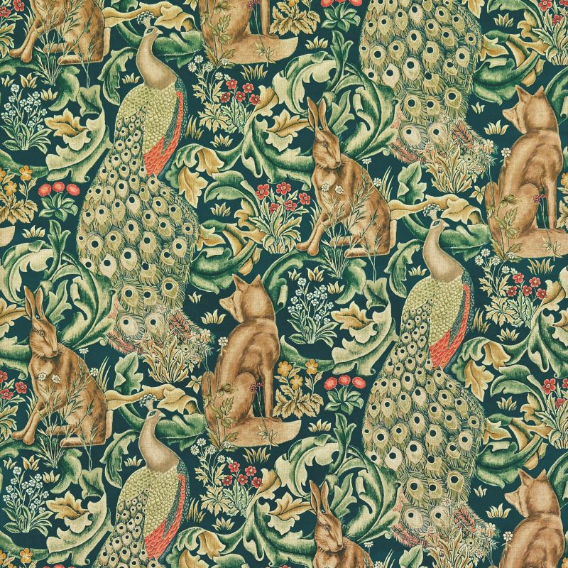 Forest Velvet Fabric - Azure - Morris & Co - 222643 - Premier Wallcovering
