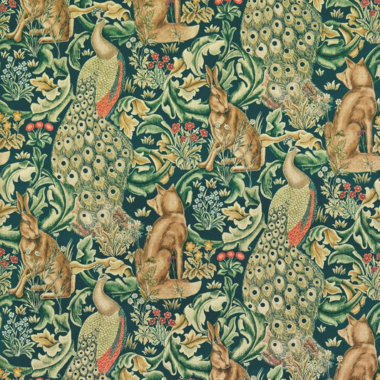 Forest Velvet Fabric - Charcoal - Morris & Co - 222535 - Premier Wallcovering