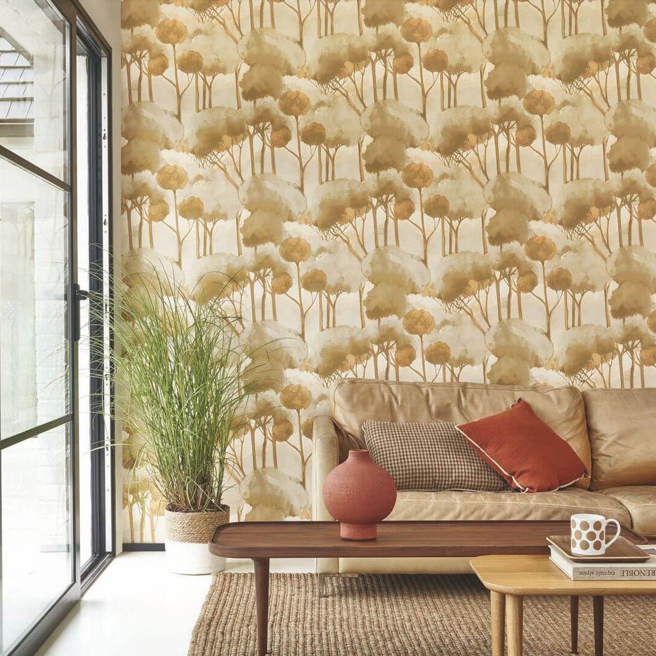 Foret Des Landes Sentier Des Dunes Wallpaper - Olive - Casadeco - 200927105 - Premier Wallcovering