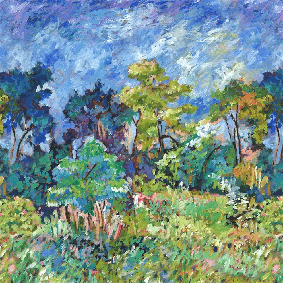 Foret Impressionniste Wallpaper - Cobalt - PDG1179/01 - Designers Guild - Premier Wallcovering