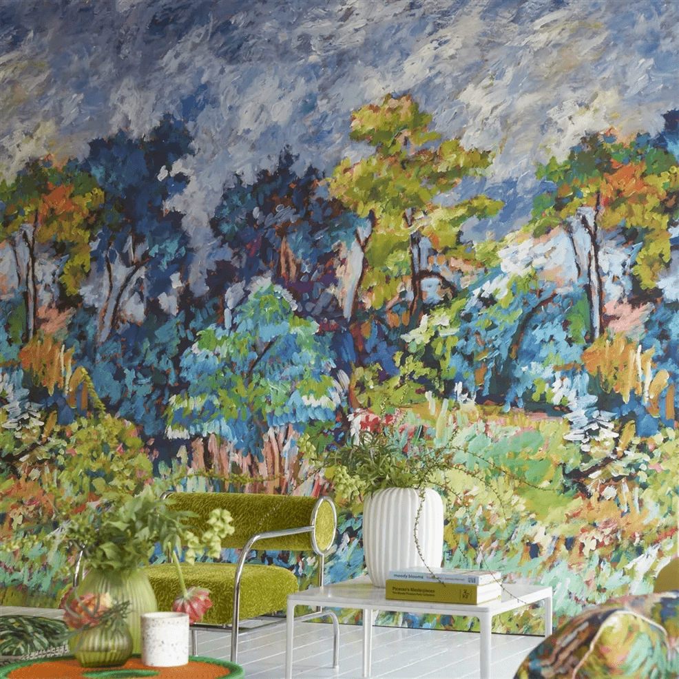 Foret Impressionniste Wallpaper - Cobalt - PDG1179/01 - Designers Guild - Premier Wallcovering