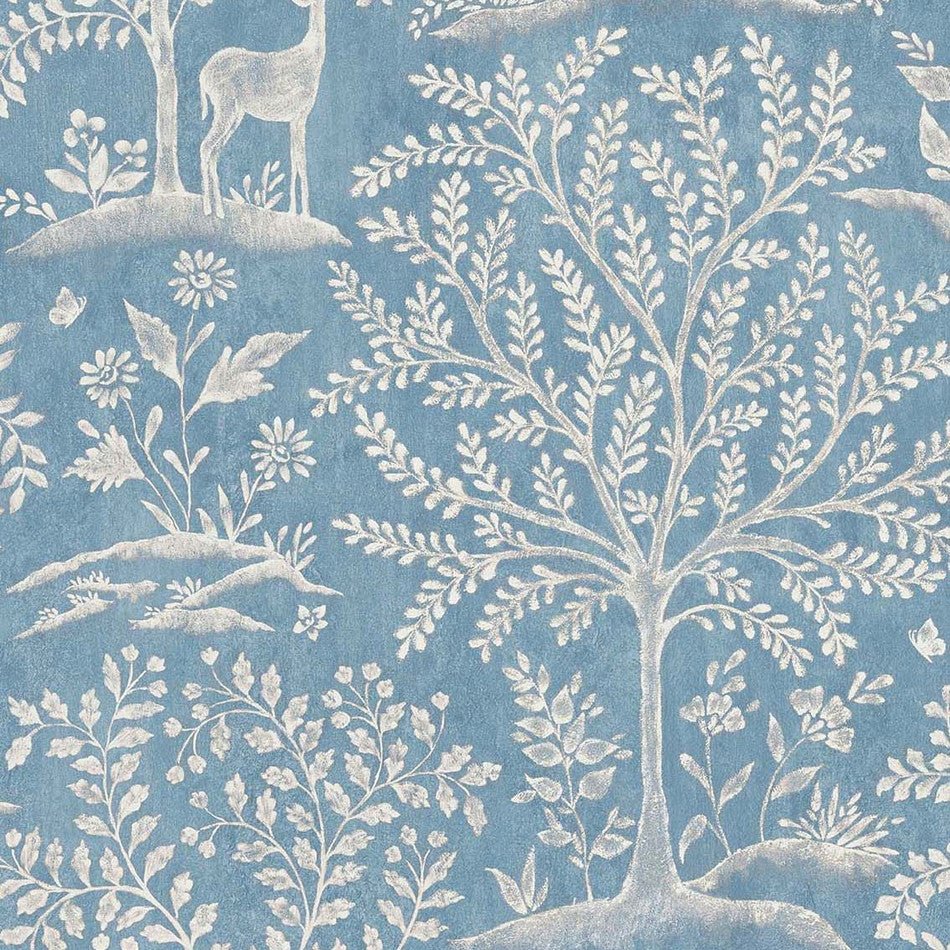 Foret Wallpaper - Blue - Nina Campbell - NCW4490-03 - Premier Wallcovering
