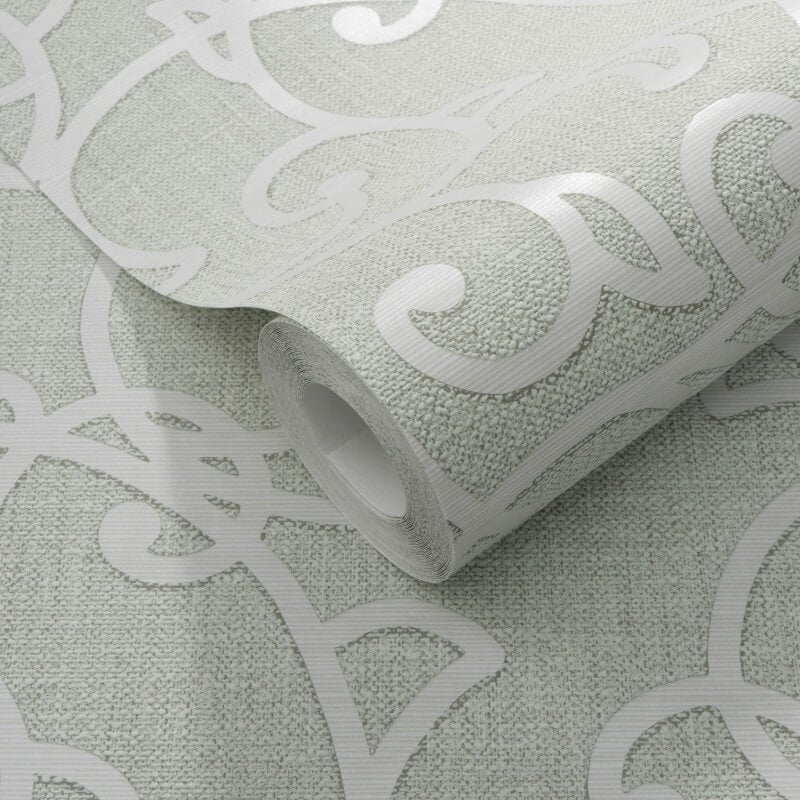 Forte Geometric Metallic Wallpaper - Green - Erismann - 10467 - 24 - Premier Wallcovering