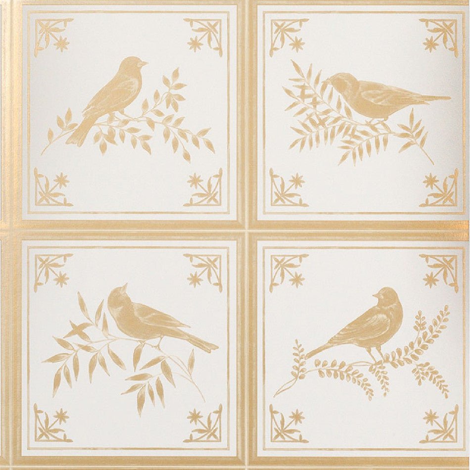 Fortoiseau Wallpaper - Ivory/ Gold - Nina Campbell - NCW4356-01 - Premier Wallcovering