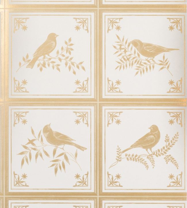 Fortoiseau Wallpaper - Ivory/ Gold - Nina Campbell - NCW4356 - 01 - Premier Wallcovering