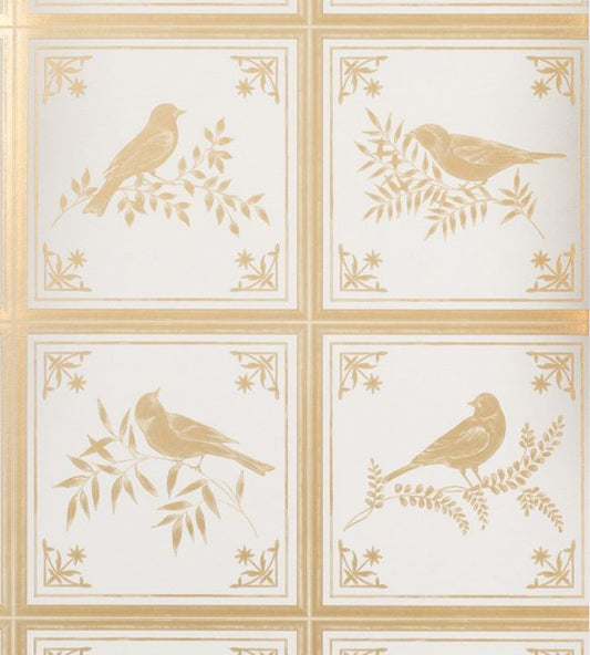 Fortoiseau Wallpaper - Ivory/ Gold - Nina Campbell - NCW4356 - 01 - Premier Wallcovering
