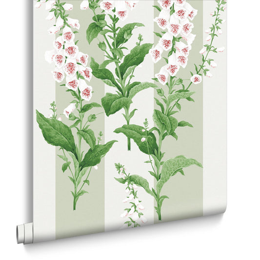 Foxglove Stripe Wallpaper - Sage - Graham & Brown - 130309 - Premier Wallcovering